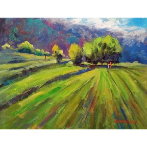 Tahir Bilal Ummi, 12 x 16 Inch, Oil on Canvas, Landscape Painting, AC-TBL-133